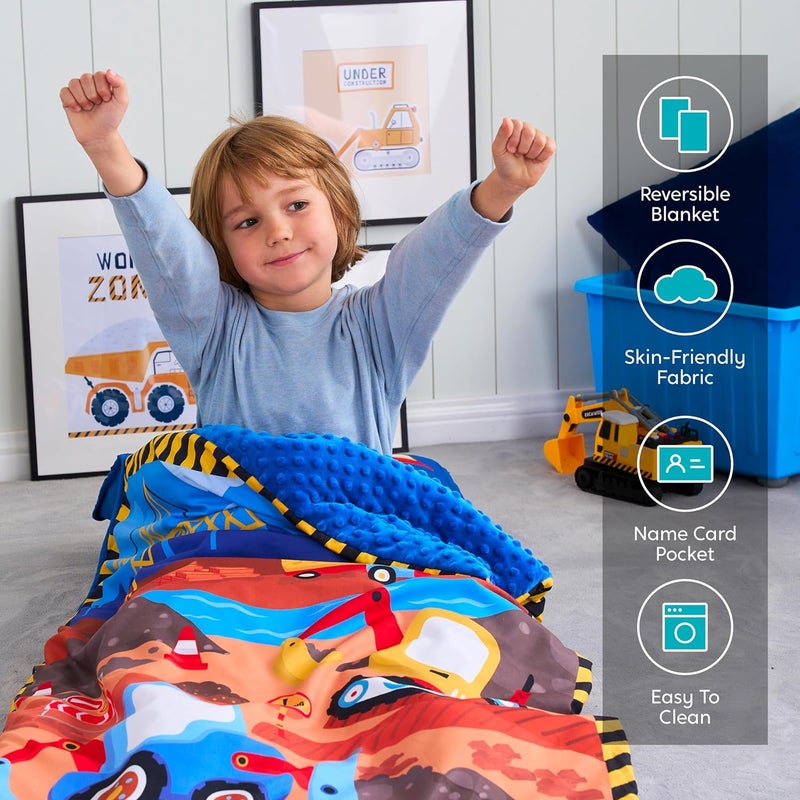 Joiedomi Toddler Sleeping Bag for Kids 55''x30'' Nap Mat with Removable Pillow and Minky Blanket for Toddler Ages 3-7 Roll Up Soft Kids Sleeping Bag for Boys Girls Kindergarten Daycare Sleepover - Image 5